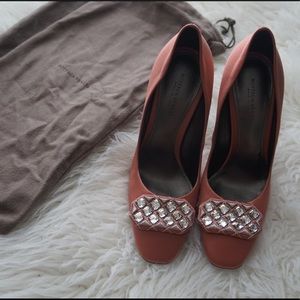 Bottega Veneta Jeweled Satin Heels Size 5